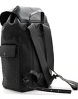 Calfskin Intrecciato Sassolungo Backpack Black Multicolor