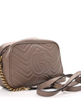 Calfskin Matelasse Small GG Marmont Chain Shoulder Bag Porcelain Rose