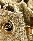 Metallic Woven Bon Bon Bag Champagne