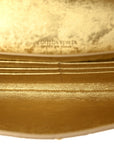 Metallic Satin Lambskin Intrecciato Long Andiamo Top Handle Clutch Gold