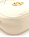 Calfskin Matelasse Small GG Marmont Chain Shoulder Bag White