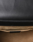GG Supreme Monogram Web Medium Padlock Messenger Shoulder Bag Black