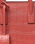 Calfskin Crocodile Embossed Nano Sac De Jour Rose Fonce