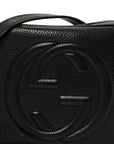Pebbled Calfskin Small Soho Disco Bag Black