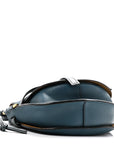 Grained Calfskin Small Gate Crossbody Bag Petroleum Blue Cypress