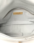 Metallic Lambskin Quilted Medium CHNL 19 Flap Silver