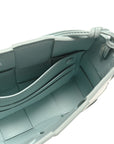 Calfskin Maxi Intrecciato Cassette Pouch On Strap Pale Blue