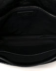 Crinkled Calfskin Matelasse Monogram Large Niki Chain Satchel Black