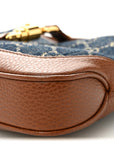 New Denim GG Monogram Calfskin Mini Jackie 1961 Hobo Blue Tea Cuir
