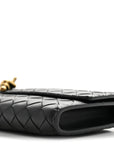 Nappa Intrecciato Long Andiamo Top Handle Clutch Black