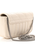 Calfskin Matelasse Aria Super Mini GG Marmont Shoulder Bag Mystic White