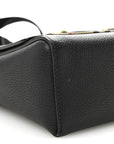 Coated Canvas Calfskin Vintage Check Medium Note Crossbody Bag Black