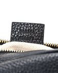 Pebbled Calfskin Small Soho Disco Bag Black