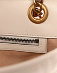 Calfskin Matelasse Small GG Marmont Shoulder Bag White