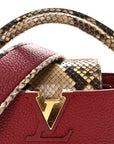 Taurillon Snakeskin Mini Capucines Burgundy