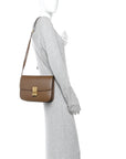 Box Calfskin Medium Classic Box Flap Bag Camel