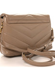 Calfskin Y Quilted Monogram Toy Loulou Crossbody Bag Dusty Grey