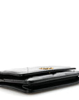 Lambskin Quilted CHNL 19 Wallet On Chain WOC Black