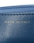 Denim Quilted CHNL 19 Wallet On Chain WOC Blue