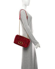 Velvet Rose Medium Caro Bag Rouge
