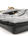 Shiny Crumpled Calfskin Quilted Nano 31 Shopping Bag Black