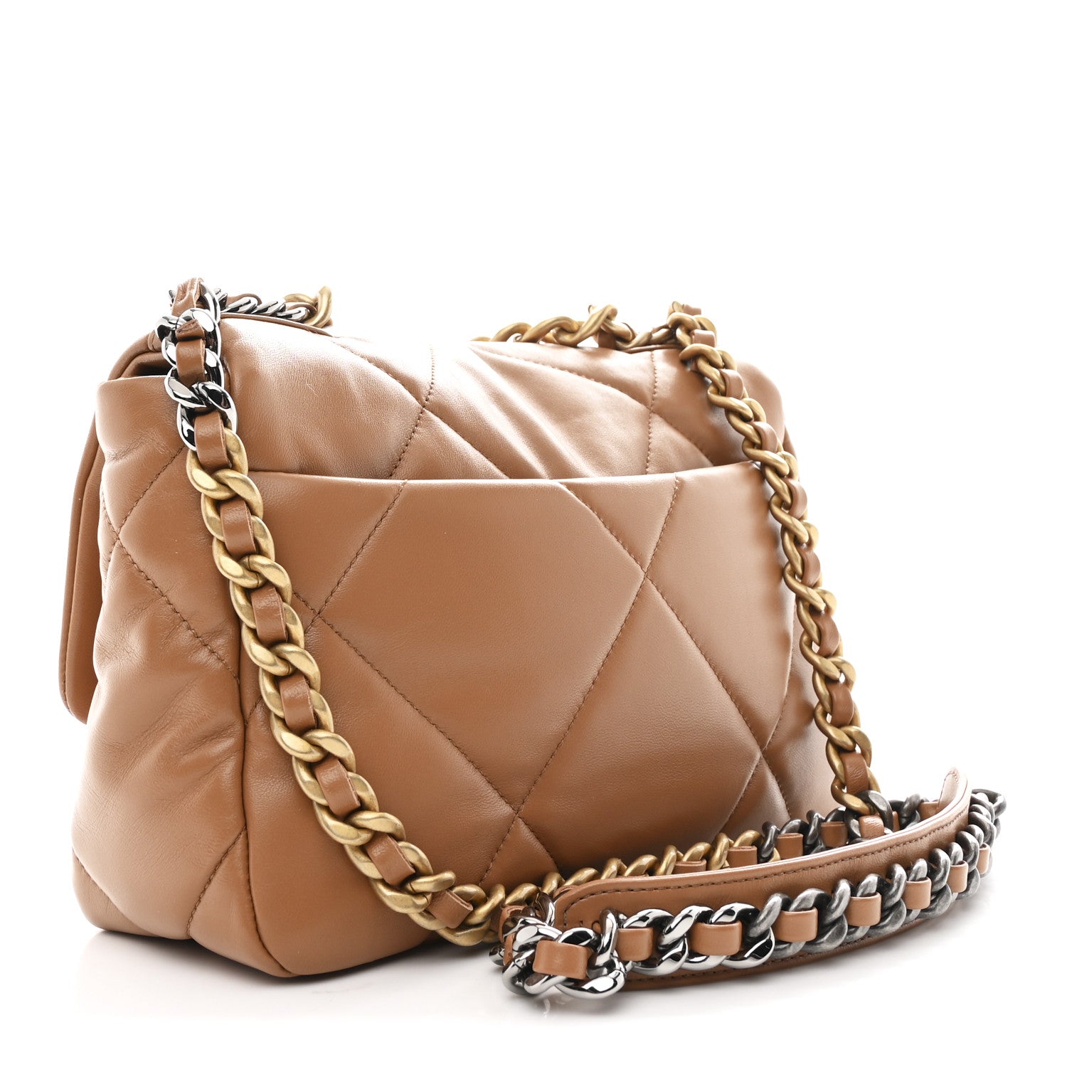 Lambskin Quilted Medium CHNL 19 Flap Brown