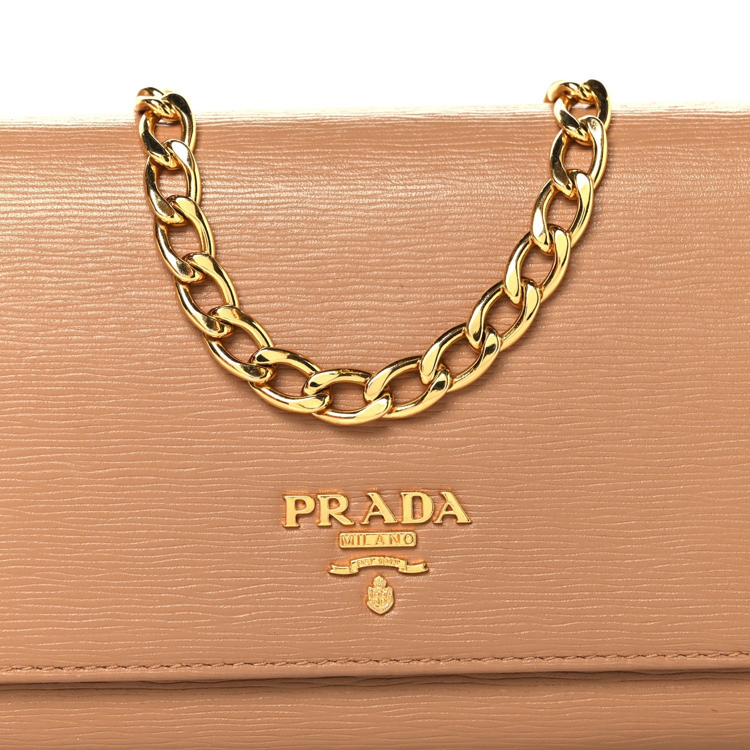 Vitello Move Metal Oro Chain Wallet Caramel