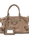 Agneau Giant 12 Rose Gold Hardware Work Gris Poivre