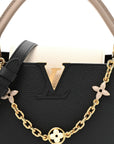 Taurillon Flower Chain Capucines MM  Black Galet Gray Pearly Cream