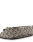 GG Supreme Monogram Textured Dollar Calfskin Web Small Ophidia GG Handbag Beige Ebony New Acero