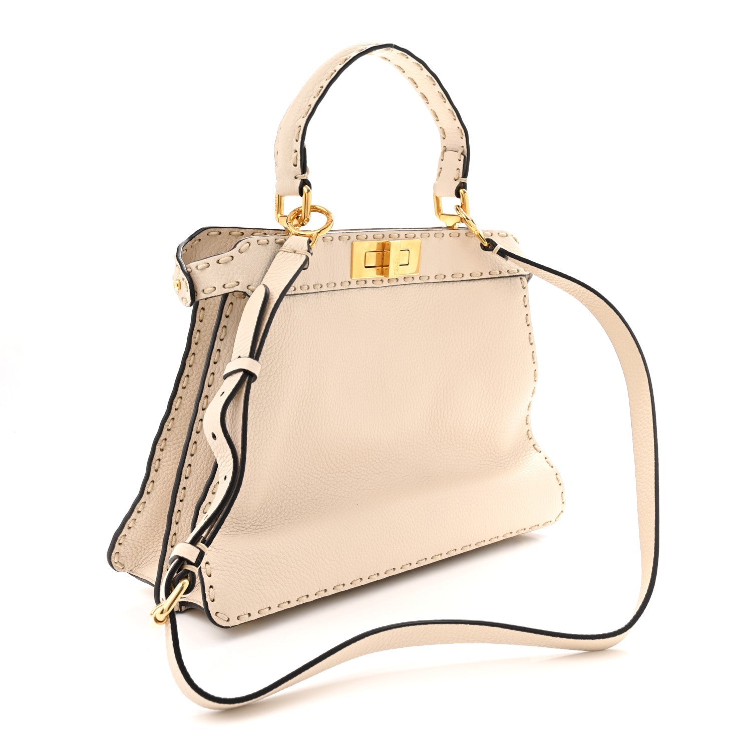 Cuoio Romano Selleria Chamois Medium Peekaboo I SEE U Satchel White