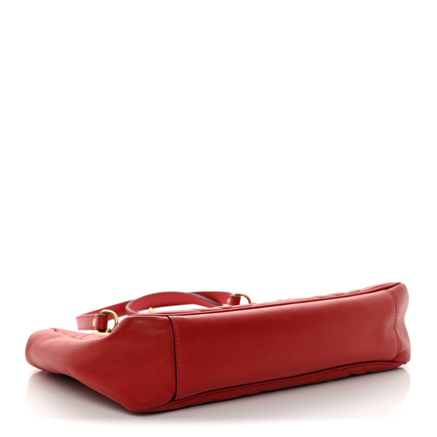 Calfskin Matelasse Medium GG Marmont Open Top Shoulder Bag Hibiscus Red