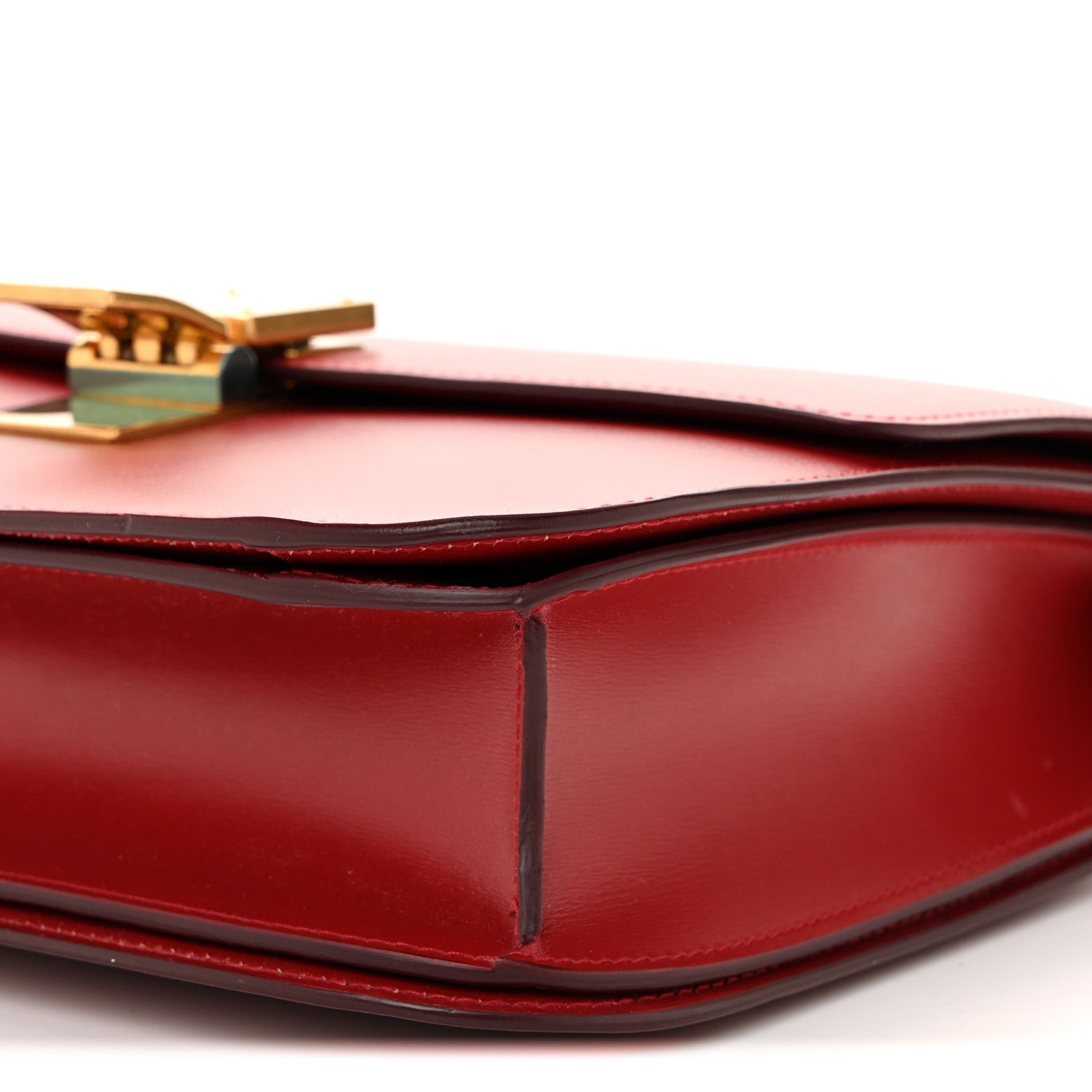 Box Calfskin Medium Classic Box Flap Bag Dark Brick