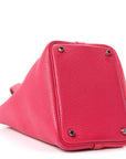 Taurillon Clemence Tri-Color Picotin Lock 18 PM Rose Extreme Rose Mexico Rouge De Coeur