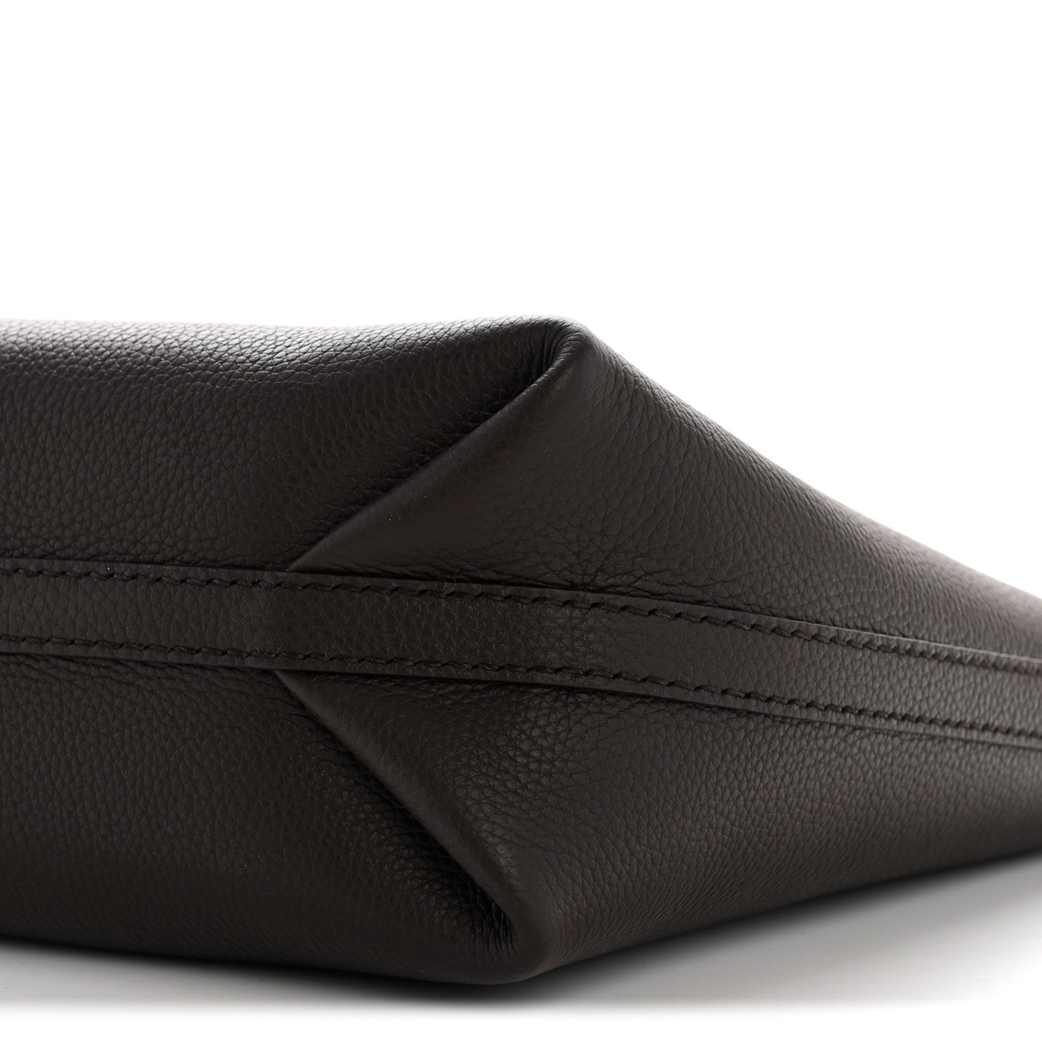 Grainy Calfskin Mini Reversible Tote Peat Sand