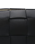 Lambskin Maxi Intrecciato Small Brick Cassette Bag Black