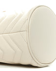 Calfskin Matelasse Mini GG Marmont 2.0 Bucket Bag White