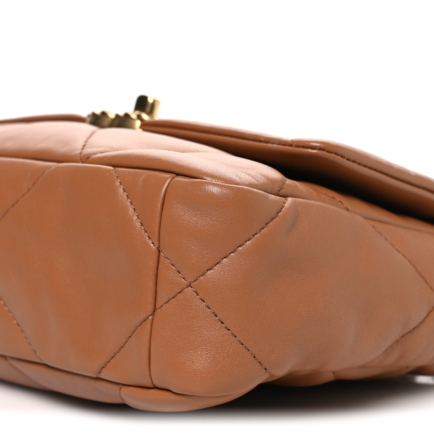 Lambskin Quilted Medium CHNL 19 Flap Brown