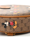 X DISNEY Mini Vintage GG Supreme Monogram Mickey Mouse Round Backpack  Beige Vintage Sun Oil