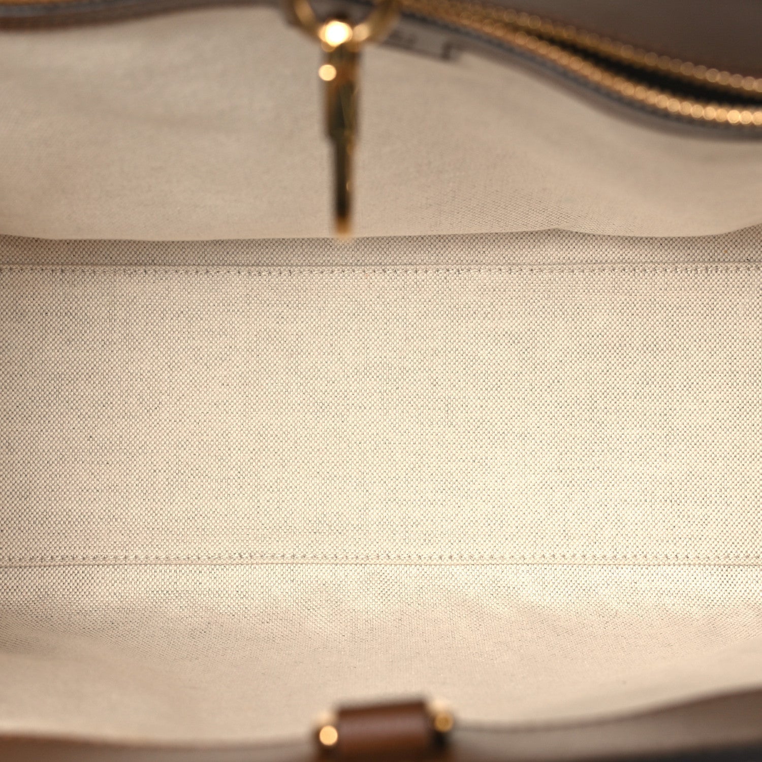 GG Supreme Monogram Azalea Calfskin Small Retro Interlocking G Tote Bag Beige Ebony Brown Sugar
