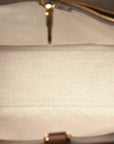 GG Supreme Monogram Azalea Calfskin Small Retro Interlocking G Tote Bag Beige Ebony Brown Sugar