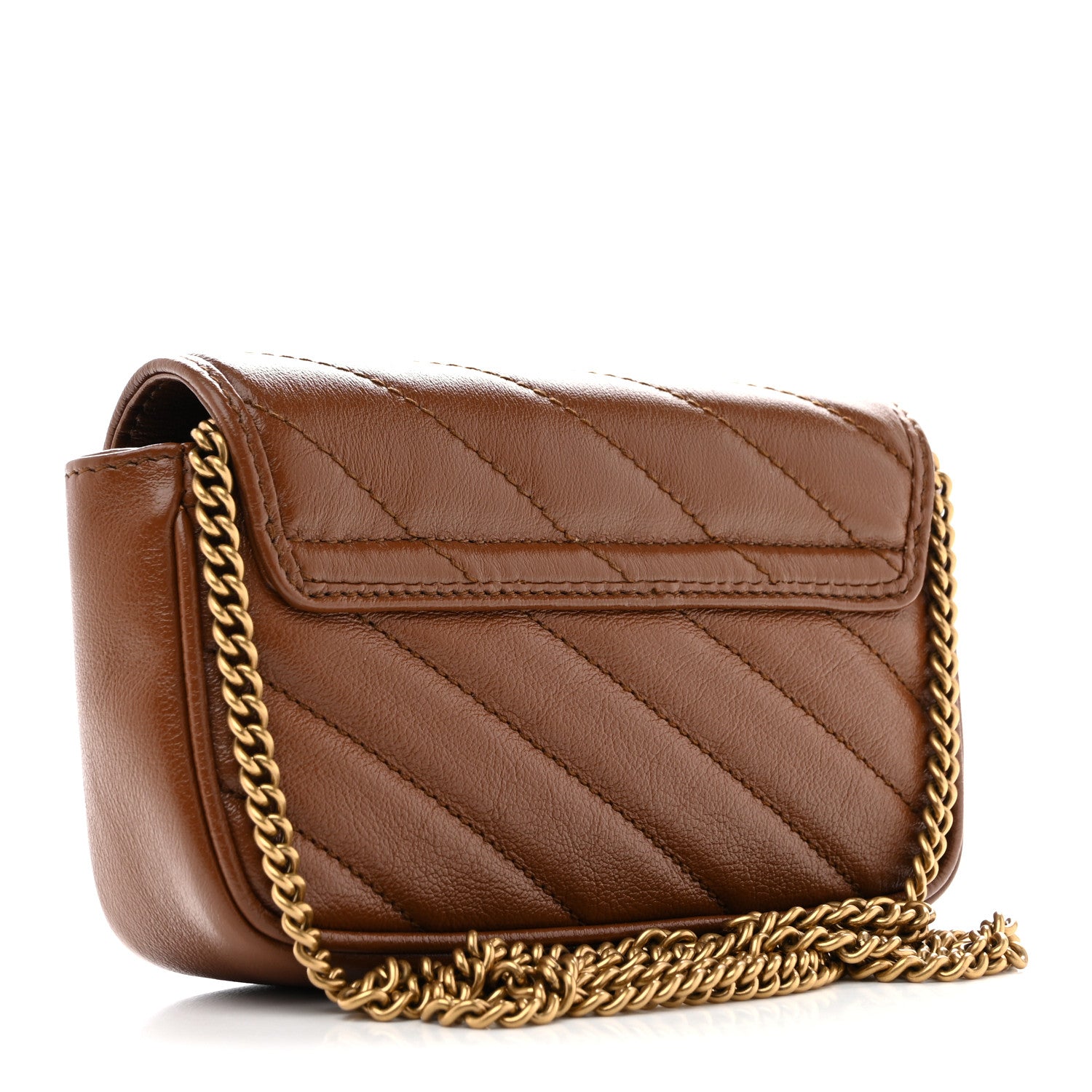 Azalea Calfskin Matelasse Diagonal Super Mini GG Marmont Shoulder Bag Cuir