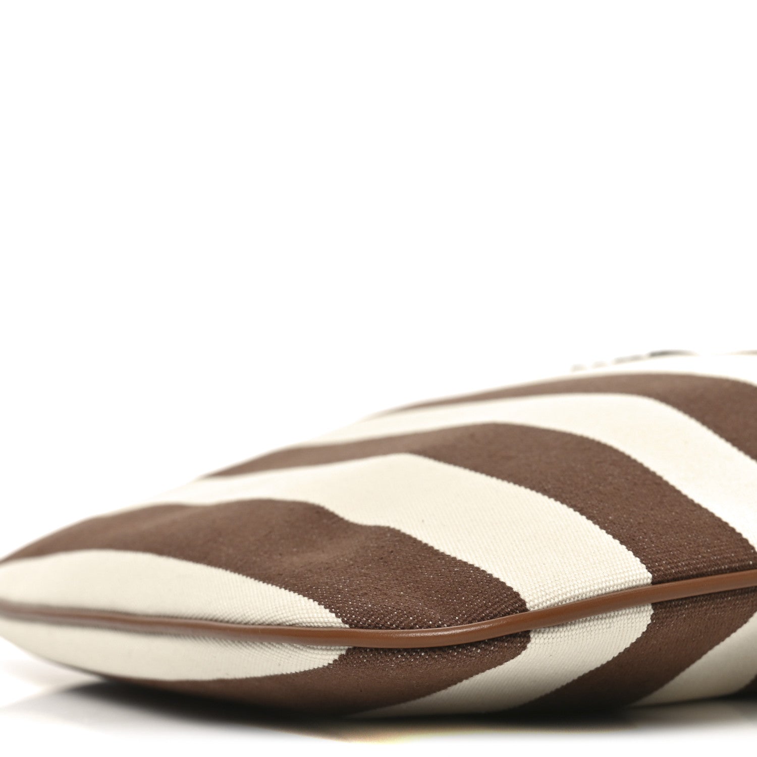 Canvas Calfskin Striped Ivy  Cacao Naturale