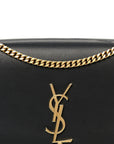 Smooth Calfskin Medium Classic Monogram Kate Tassel Satchel Black