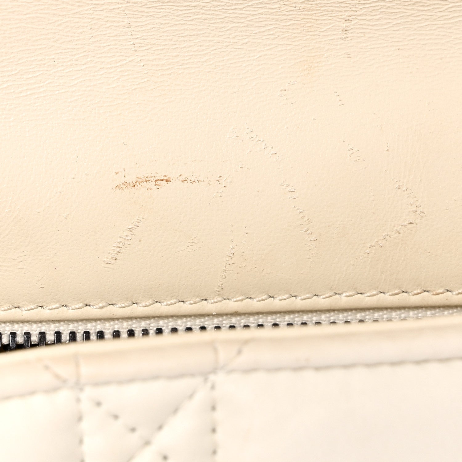 Lambskin Macrocannage Small D1OR Caro Bag Ivory