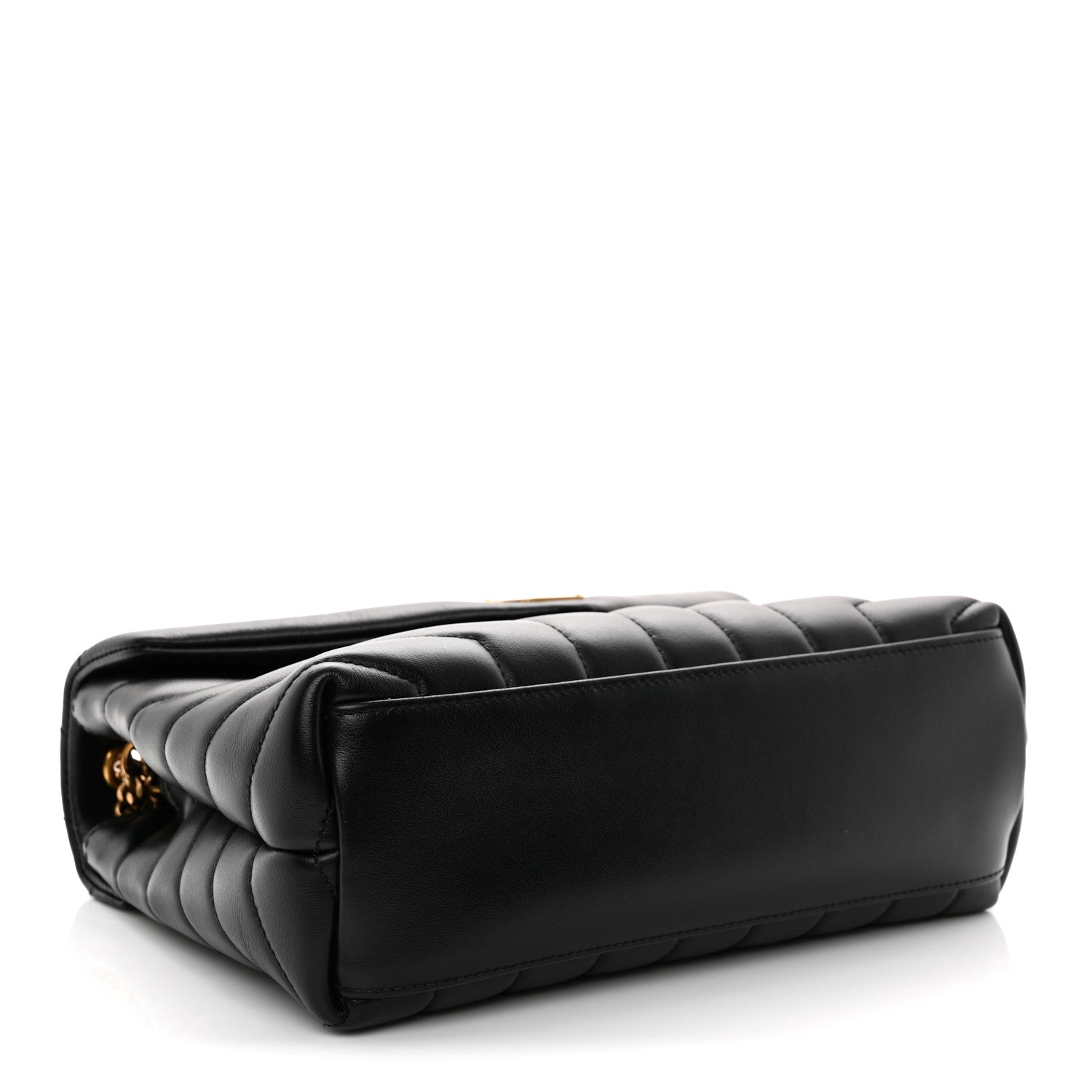 Calfskin Y Quilted Monogram Small Loulou Chain Satchel Black