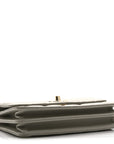 Lambskin Quilted Trendy CC Dual Handle Clutch With Chain Grey
