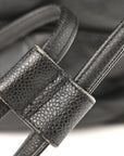 Caviar Quilted Drawstring Backpack Black