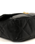 Goatskin Quilted Large CHNL 19 Flap Black