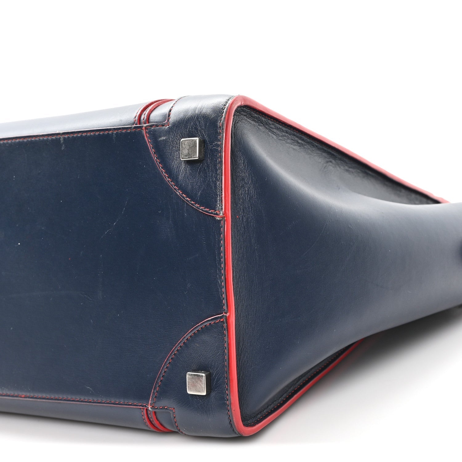 Smooth Calfskin Mini Luggage Navy Red